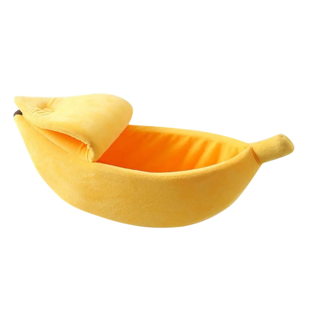 Darzheoy Banana Pet Bed, Cute Funny Fruit Bed with Removable Cushion for Dogs, Indoor Cats, Rabbits, Small Animals, Yellow