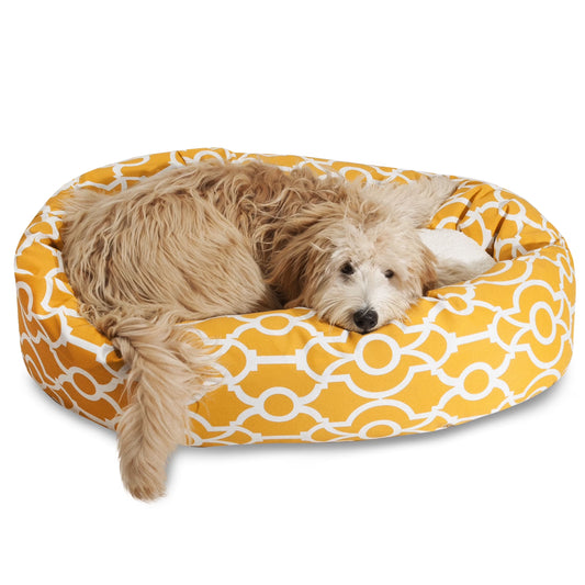Majestic Pet Sherpa Athens Bagel Pet Bed for Dogs, Calming Dog Bed Washable, Extra Large, Citrus