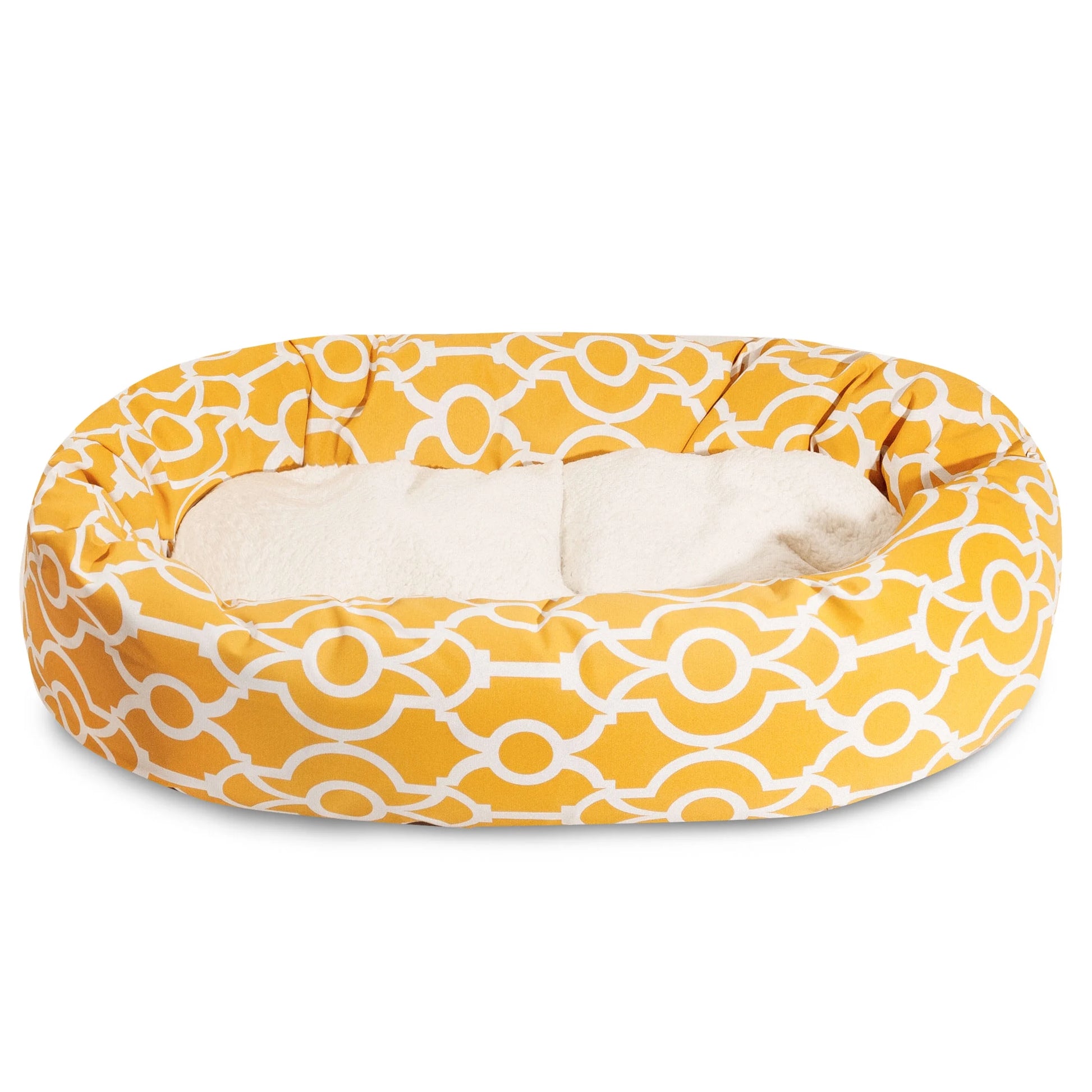 Majestic Pet Sherpa Athens Bagel Pet Bed for Dogs, Calming Dog Bed Washable, Extra Large, Citrus