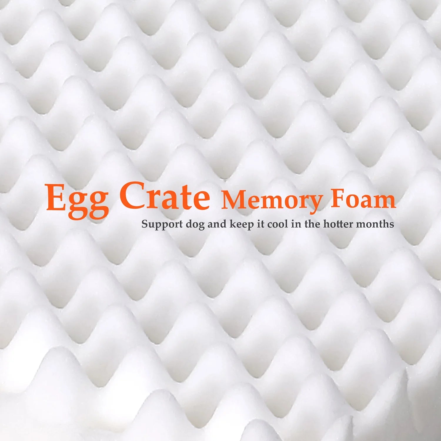 Qunler Dog Bed for Large Dogs, Washable Egg Crate Memory Foam Orthopedic Cozy Soft Long Plush Calming Pet Bed for Large Medium Size Dogs Crate, 36"X28", Gray