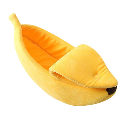 Darzheoy Banana Pet Bed, Cute Funny Fruit Bed with Removable Cushion for Dogs, Indoor Cats, Rabbits, Small Animals, Yellow