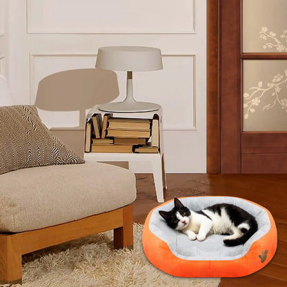 Pinksheep Dog Beds for Small Dogs Puppy Bed Pet Cats Bed with Removable Cushion for Indoor Cats Dogs, Orange