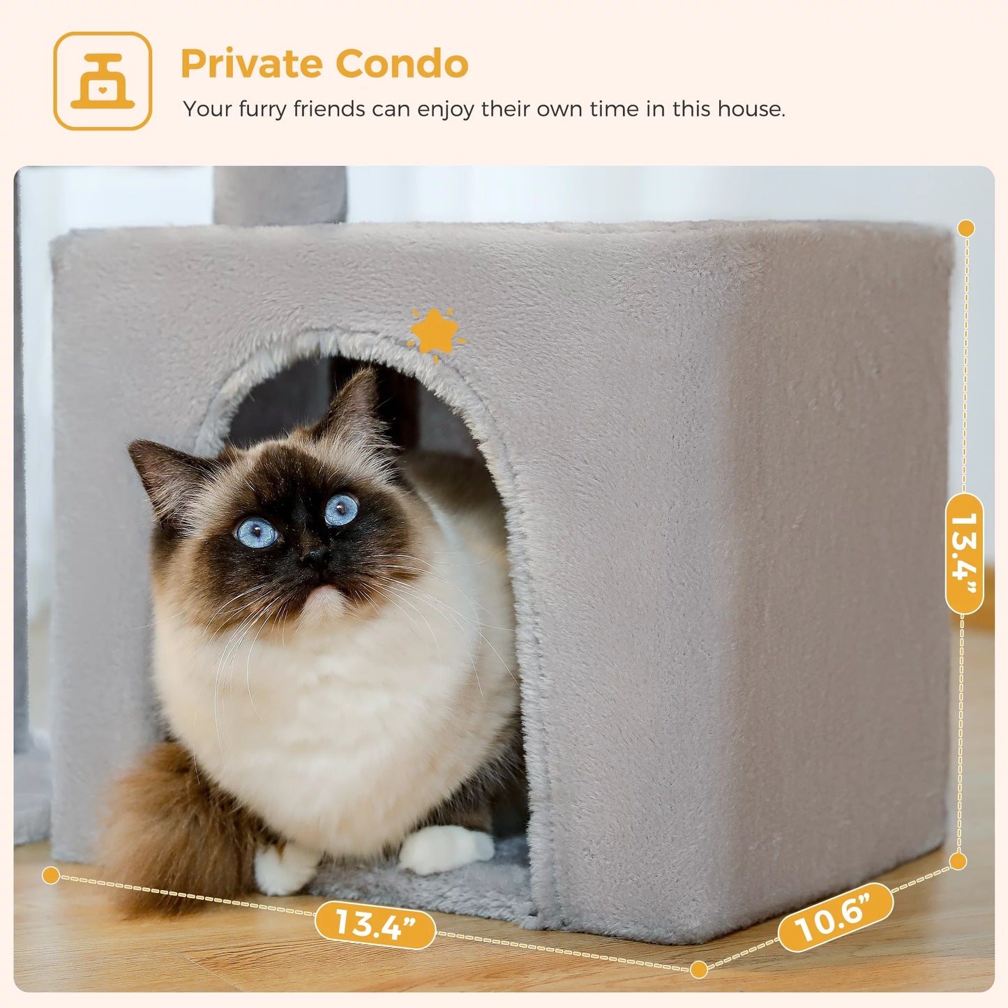 PAWZ Road 28" Small Cat Tree Tower Cat Condo with Perch Cat Scratching Post for Indoor Cats, Gray